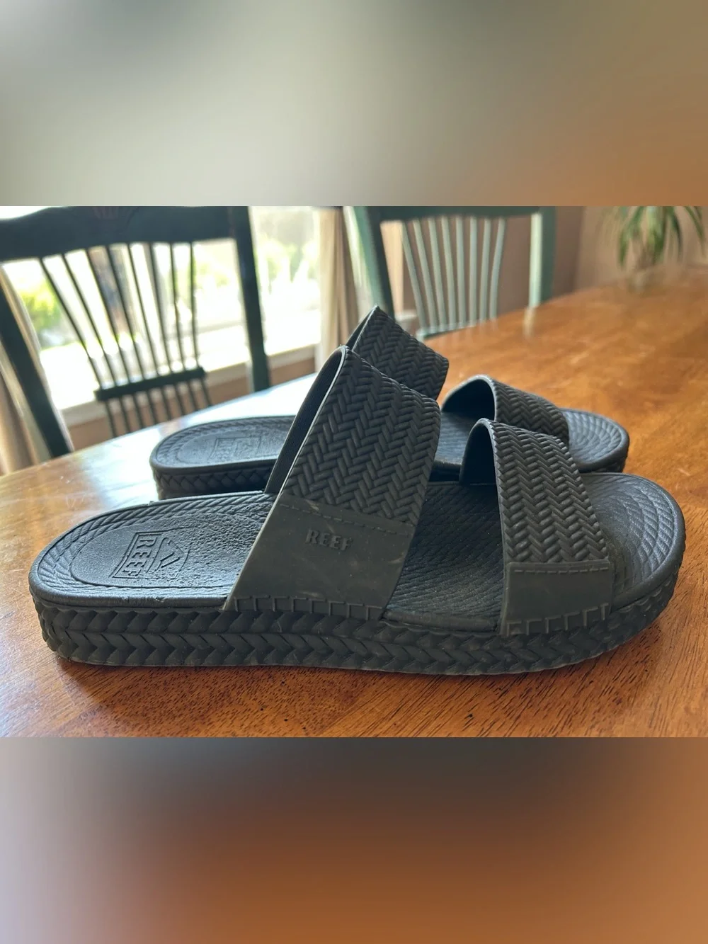 Reef Women's Water Vista Slide Slip-On Sandals Black Sz 8